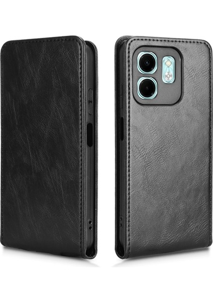 Infinix Hot 50I 4g Siyah Için Dikey Çevirme Deri Kılıf (Yurt Dışından)