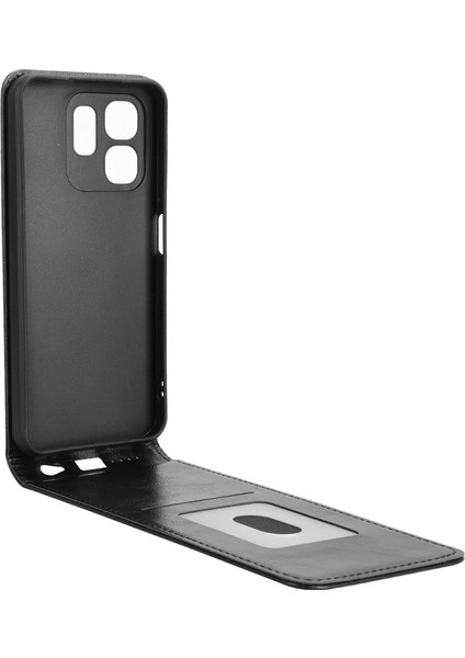 Infinix Hot 50I 4g Siyah Için Dikey Çevirme Deri Kılıf (Yurt Dışından)