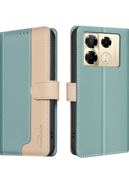 Infinix Note 40 Pro 5g / 4g / 40 Pro+ Için Rfıd Deri Kılıf Yeşil (Yurt Dışından)