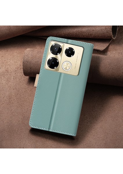 Infinix Note 40 Pro 5g / 4g / 40 Pro+ Için Rfıd Deri Kılıf Yeşil (Yurt Dışından)