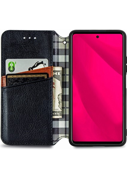 Infinix Smart 9 Siyah Için Kübik Preslenmiş Deri Kılıf (Yurt Dışından)
