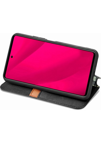 Infinix Smart 9 Siyah Için Kübik Preslenmiş Deri Kılıf (Yurt Dışından)