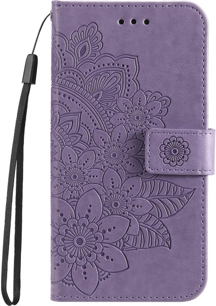 Infinix Note 12 / G96 Açık Mor Için 7 Yapraklı Çiçek Deri Kılıf (Yurt Dışından)