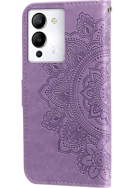 Infinix Note 12 / G96 Açık Mor Için 7 Yapraklı Çiçek Deri Kılıf (Yurt Dışından)