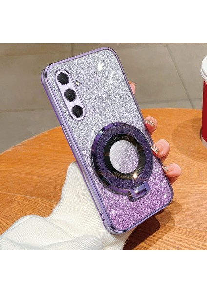 Samsung Galaxy M54 Mor Için Yuvarlak Tutucu Tpu Telefon Kılıfı (Yurt Dışından)