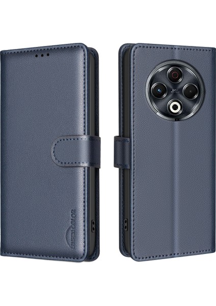 Tecno Spark 30 4g Mavi Için Litchi Pu Kılıf (Yurt Dışından)