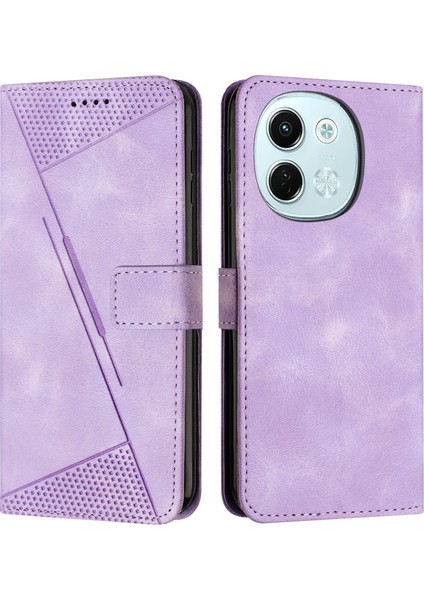Tecno Spark 30 5g Mor Için Dream Üçgen Deri Kılıf (Yurt Dışından)