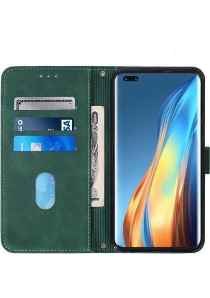 Tecno Phantom x Koyu Yeşil Için Crossbody Deri Kılıf (Yurt Dışından)