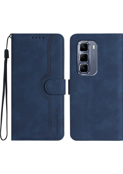 Infinix Hot 50 Pro+ 4g Kraliyet Mavisi Için Kalp Desenli Pu Kılıf (Yurt Dışından)