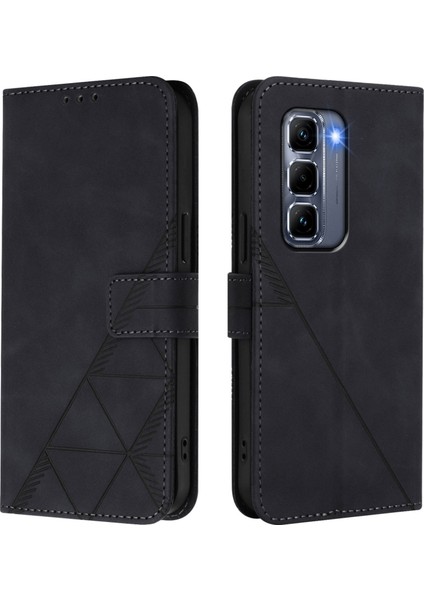 Infinix Hot 50 Pro+ 4g Siyah Için Crossbody Deri Kılıf (Yurt Dışından)
