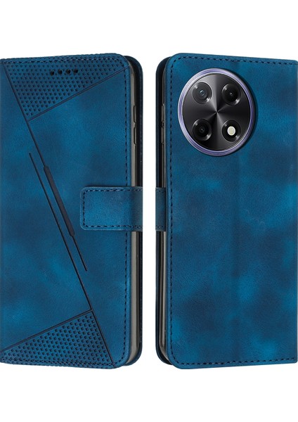 Tecno Camon 30S Mavi Için Dream Üçgen Deri Kılıf (Yurt Dışından)