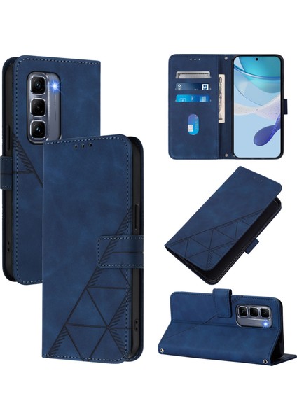 Infinix Hot 50 Pro+ 4g Mavi Için Crossbody Deri Kılıf (Yurt Dışından)
