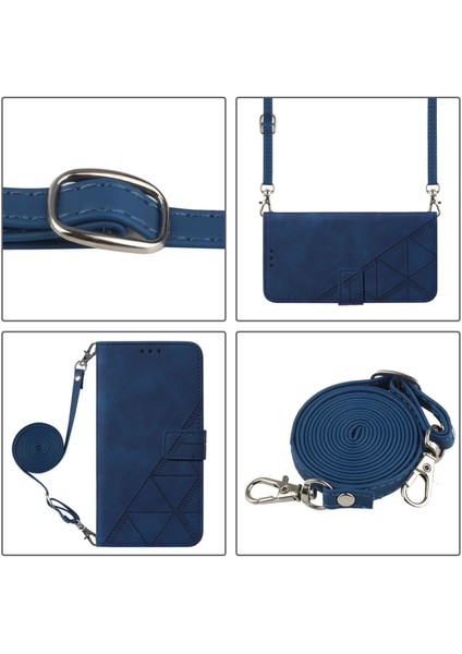 Infinix Hot 50 Pro+ 4g Mavi Için Crossbody Deri Kılıf (Yurt Dışından)
