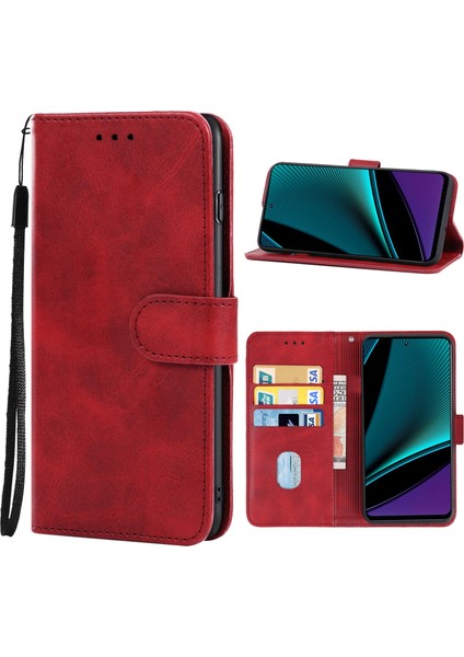 Infinix Note 11S Kırmızı Deri Telefon Kılıfı (Yurt Dışından)