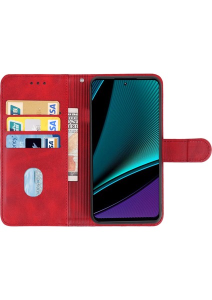 Infinix Note 11S Kırmızı Deri Telefon Kılıfı (Yurt Dışından)
