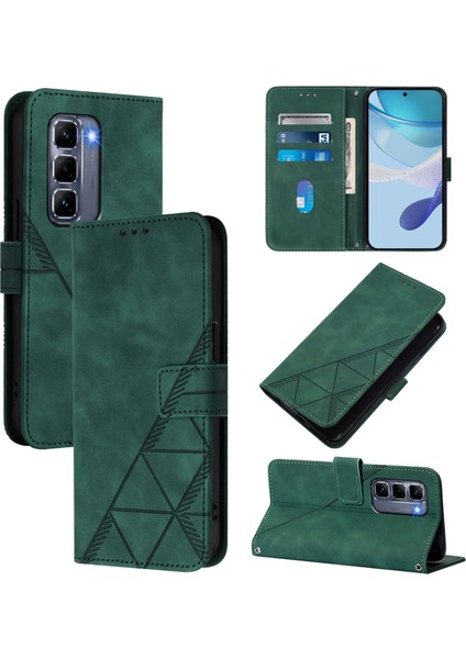 Infinix Hot 50 Pro+ 4g Koyu Yeşil Için Crossbody Deri Kılıf (Yurt Dışından)