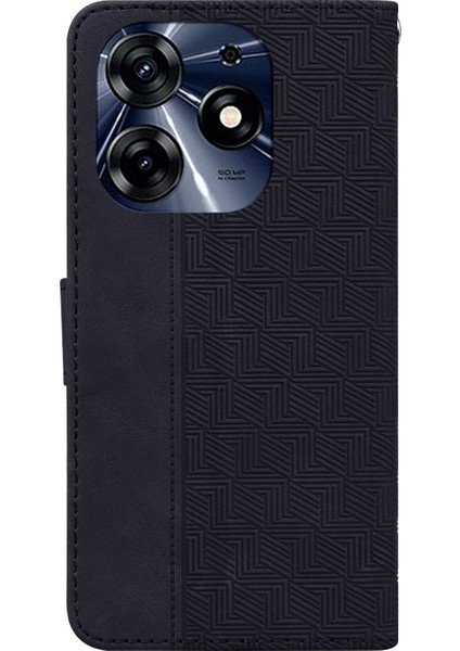 Tecno Spark 10 Pro Siyah Için Kabartmalı Deri Telefon Kılıfı (Yurt Dışından) fırsatları
