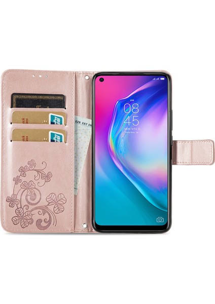 Tecno Camon 16 Se Pembe Altın Için Dört Yapraklı Kılıf (Yurt Dışından) modelleri