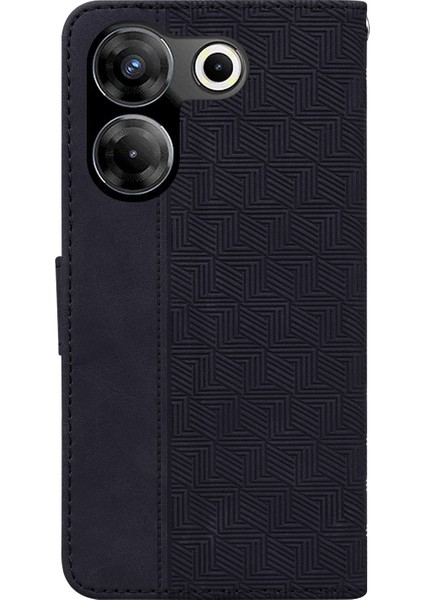 Tecno Camon 20 Pro 5g Siyah Için Kabartmalı Deri Telefon Kılıfı (Yurt Dışından) modelleri