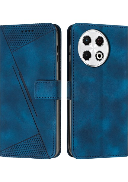 Tecno Spark 30 Pro Mavi Için Dream Üçgen Deri Kılıf (Yurt Dışından)
