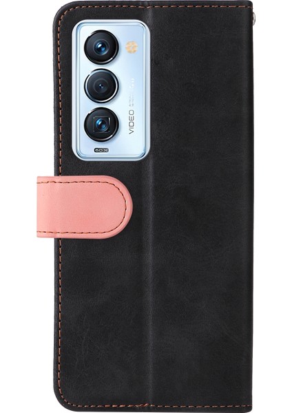 Tecno Camon 18 Pembe Için Pu Deri Kılıf (Yurt Dışından)