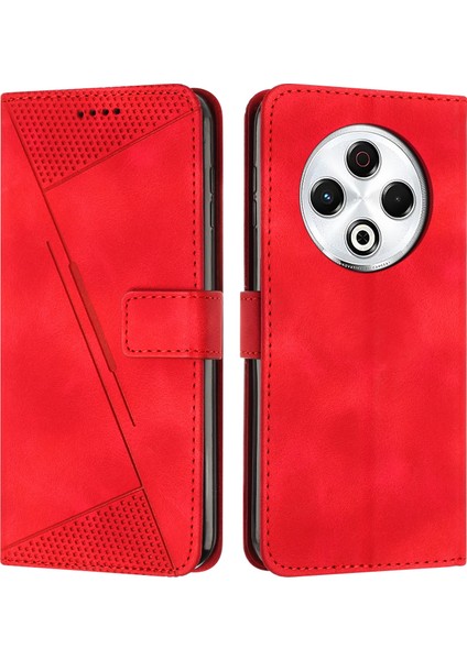 Tecno Spark 30 4g Kırmızı Için Dream Üçgen Deri Kılıf (Yurt Dışından)