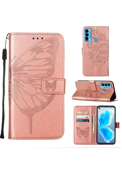 Tecno Camon 18I Pembe Altın Için Kabartmalı Kılıf (Yurt Dışından)