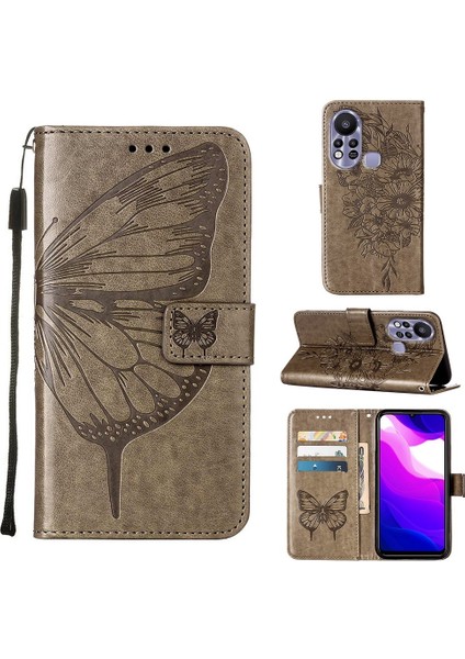 Infinix Hot 11S Gri Için Kabartmalı Kılıf (Yurt Dışından)