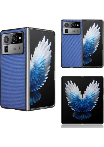 Tecno Phantom V Fold2 Mavi Için Pu Deri Pc Telefon Kılıfı (Yurt Dışından)