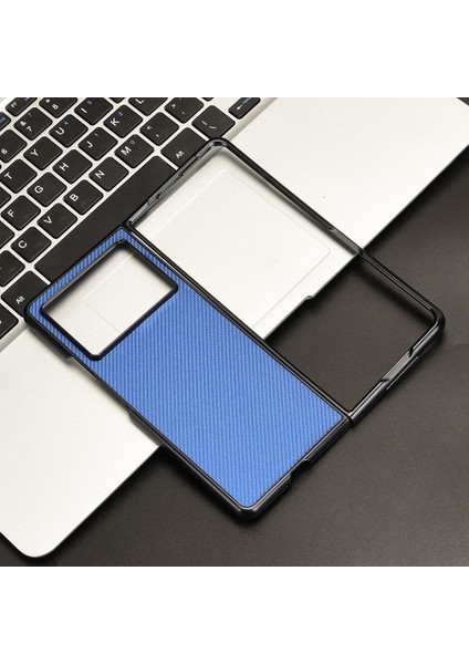 Tecno Phantom V Fold2 Mavi Için Pu Deri Pc Telefon Kılıfı (Yurt Dışından)