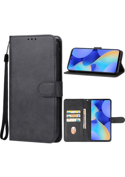 Tecno Spark 10 Pro Siyah Için Deri Telefon Kılıfı (Yurt Dışından)
