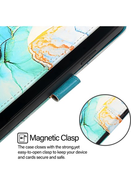 Infinix Smart 8 Yeşil Için Mermer Pu Kılıf (Yurt Dışından)