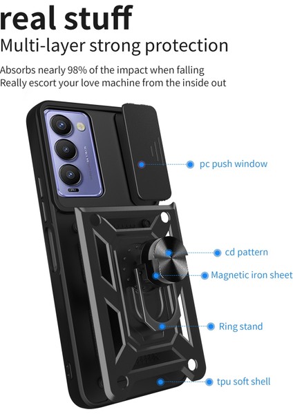 Tecno Camon 18/18 P Mavi Için Kamera Kılıfı Telefon Kılıfı (Yurt Dışından)