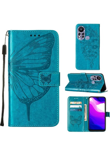 Infinix Hot 11S Mavi Için Kabartmalı Kılıf (Yurt Dışından)
