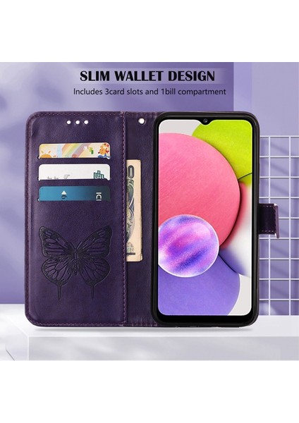 Infinix Smart 6 Koyu Mor Için Kabartmalı Kılıf (Yurt Dışından)