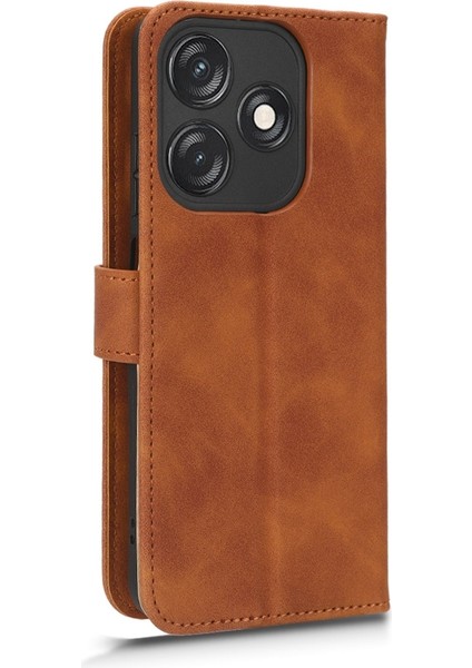 Tecno Spark 10C Kahverengi Için Deri Kılıf (Yurt Dışından)