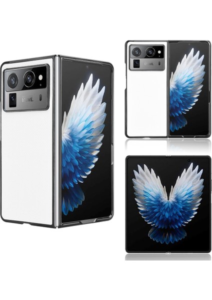 Tecno Phantom V Fold2 Beyaz Için Pu Deri Pc Telefon Kılıfı (Yurt Dışından)