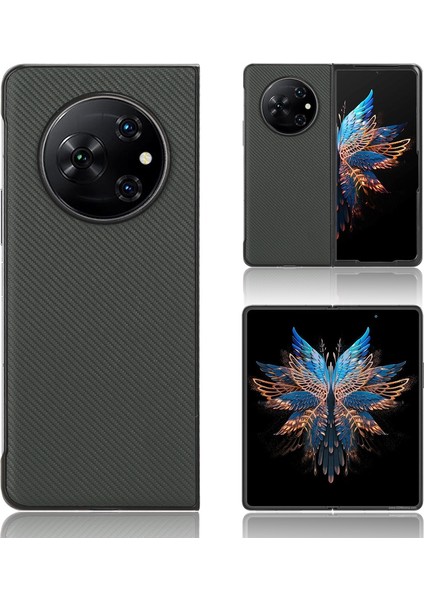Tecno Phantom V Fold Yeşil Için Pu Deri Pc Telefon Kılıfı (Yurt Dışından)