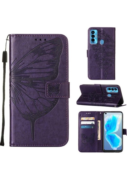 Tecno Camon 18I Koyu Mor Için Kabartmalı Kılıf (Yurt Dışından)