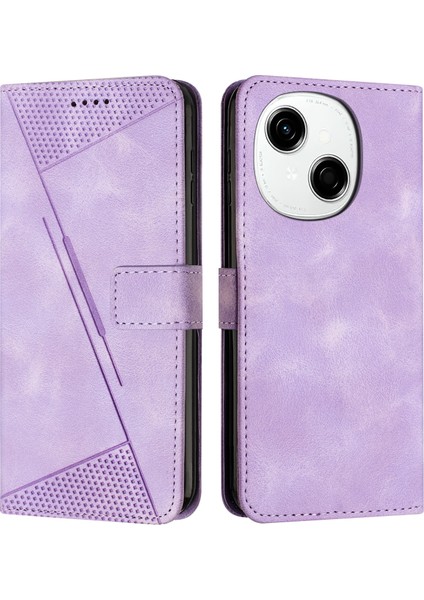 Tecno Spark Go 1 Mor Için Dream Üçgen Deri Kılıf (Yurt Dışından)