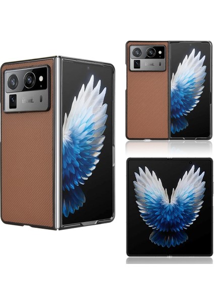 Tecno Phantom V Fold2 Kahverengi Için Pu Deri Pc Telefon Kılıfı (Yurt Dışından)