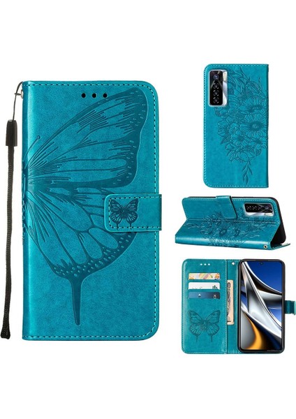 Tecno Camon 17 Pro Mavi Için Kabartmalı Kılıf (Yurt Dışından)