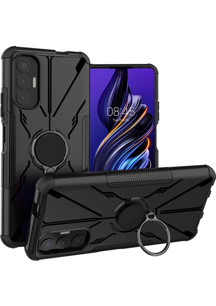 Tecno Pova 3 Siyah Için Pc + Tpu Telefon Kılıfı (Yurt Dışından)