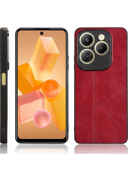 Tecno Spark 20 Pro 4g Kırmızı Için Inek Desenli Dikiş Telefon Kılıfı (Yurt Dışından)