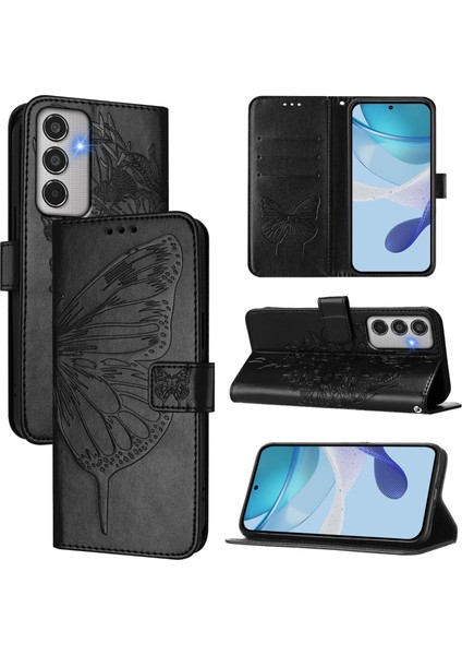 Samsung Galaxy M35 Siyah Için Kabartmalı Pu Kılıf (Yurt Dışından)