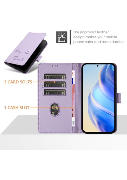Samsung Galaxy Xcover6 Pro Pembe Için Smile Rfıd Deri Telefon Kılıfı (Yurt Dışından)