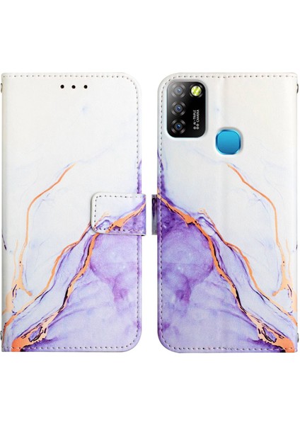 Infinix Hot 10 / Smart 5 X657 Beyaz Mor LS006 Için Mermer Kılıf (Yurt Dışından) modelleri