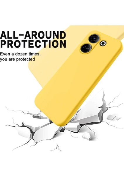 Tecno Camon 20 Pro 4g Sarı Için Sıvı Silikon Telefon Kılıfı (Yurt Dışından)