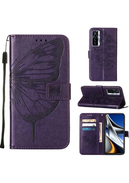 Tecno Camon 17 Pro Koyu Mor Için Kabartmalı Kılıf (Yurt Dışından)