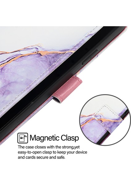 Infinix Smart 8 Beyaz Mor Için Mermer Pu Kılıf (Yurt Dışından) modelleri